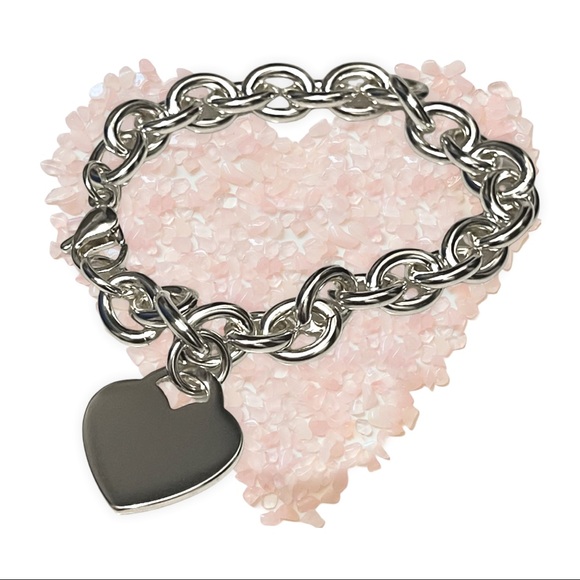 Jewelry - Stainless steel silver heart tag bracelet